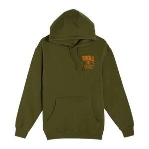 NEW TROLL CO. men's winged roller hoodie in military green